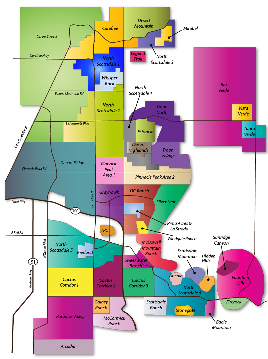 Scottsdale Area Zip Code Map United States Map