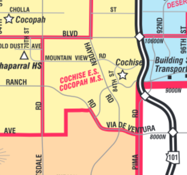 Cochise Elementary School Boundary Map