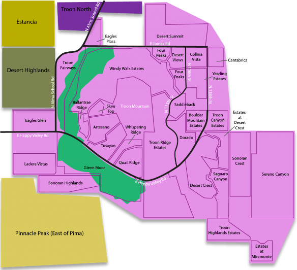 Troon Village real estate map