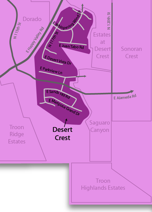 Desert Crest Homes For Sale Map