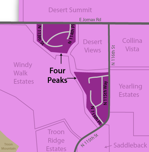 Four Peaks Subdivision Map