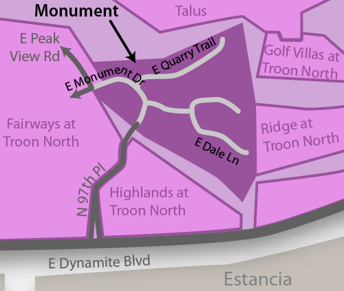 Monument Estates Real Estate Map