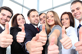 Thumbs up real estate agents
