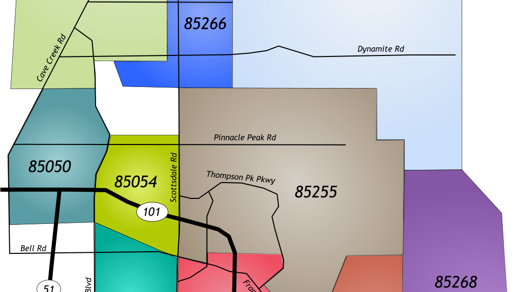 Zip Code Map Phoenix Scottsdale Az Map Of World