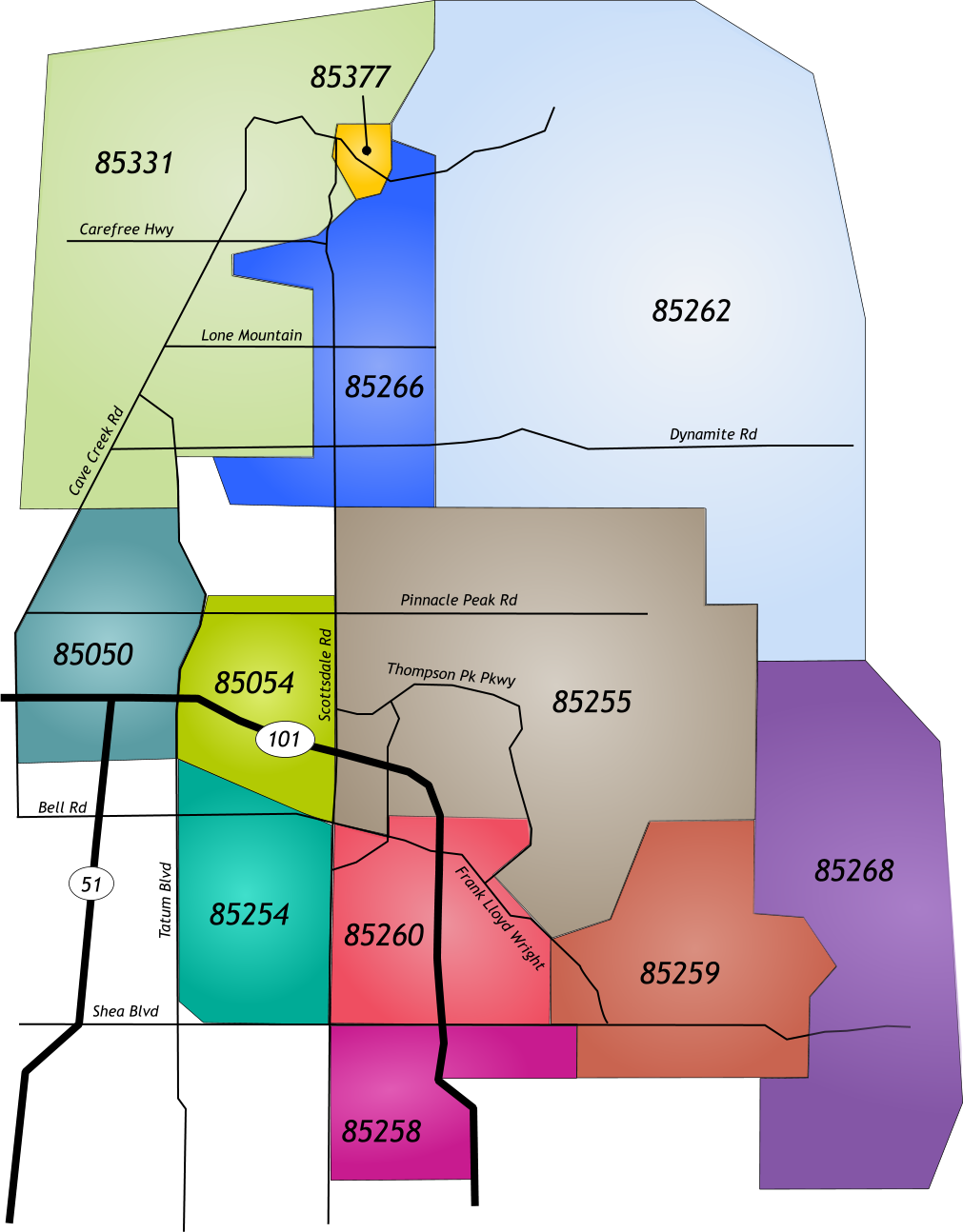 North Scottsdale Zip Codes • Sibbach