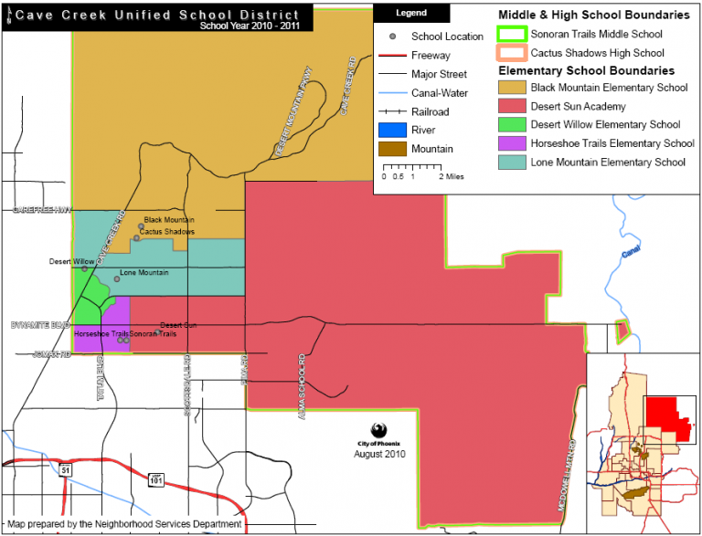 Cave Creek Unified School District Boundary Map •