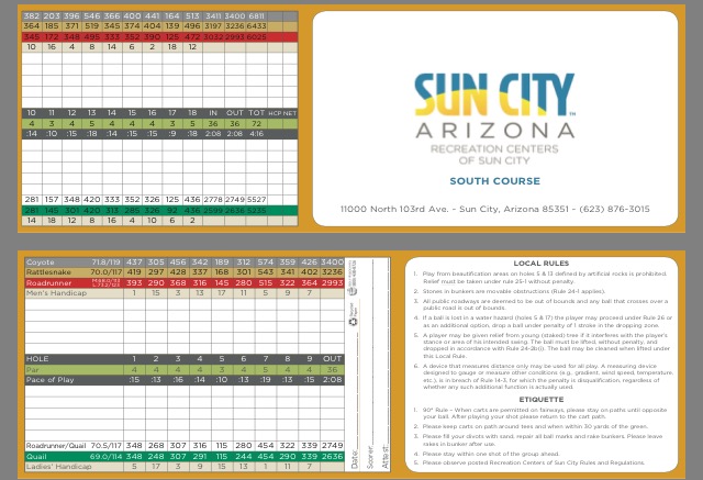 26+ South Suburban Golf Course Scorecard