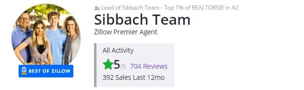 Image of Best of Zillow status for the Sibbach Team at eXp Realty
