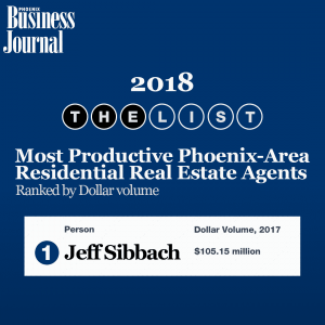Jeff Sibbach Number One Agent by Phoenix Business Journal