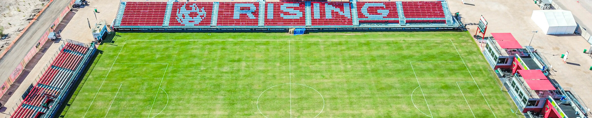 Drone Photo of the Stands at Phoenix Rising's Casino Arizona Field in Scottsdale, Arizona