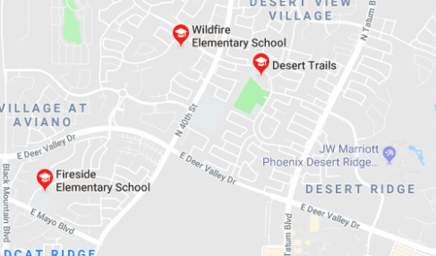 Map of Desert Ridge Elementary Schools