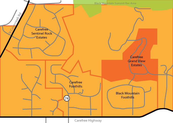 map carefree grand view estates