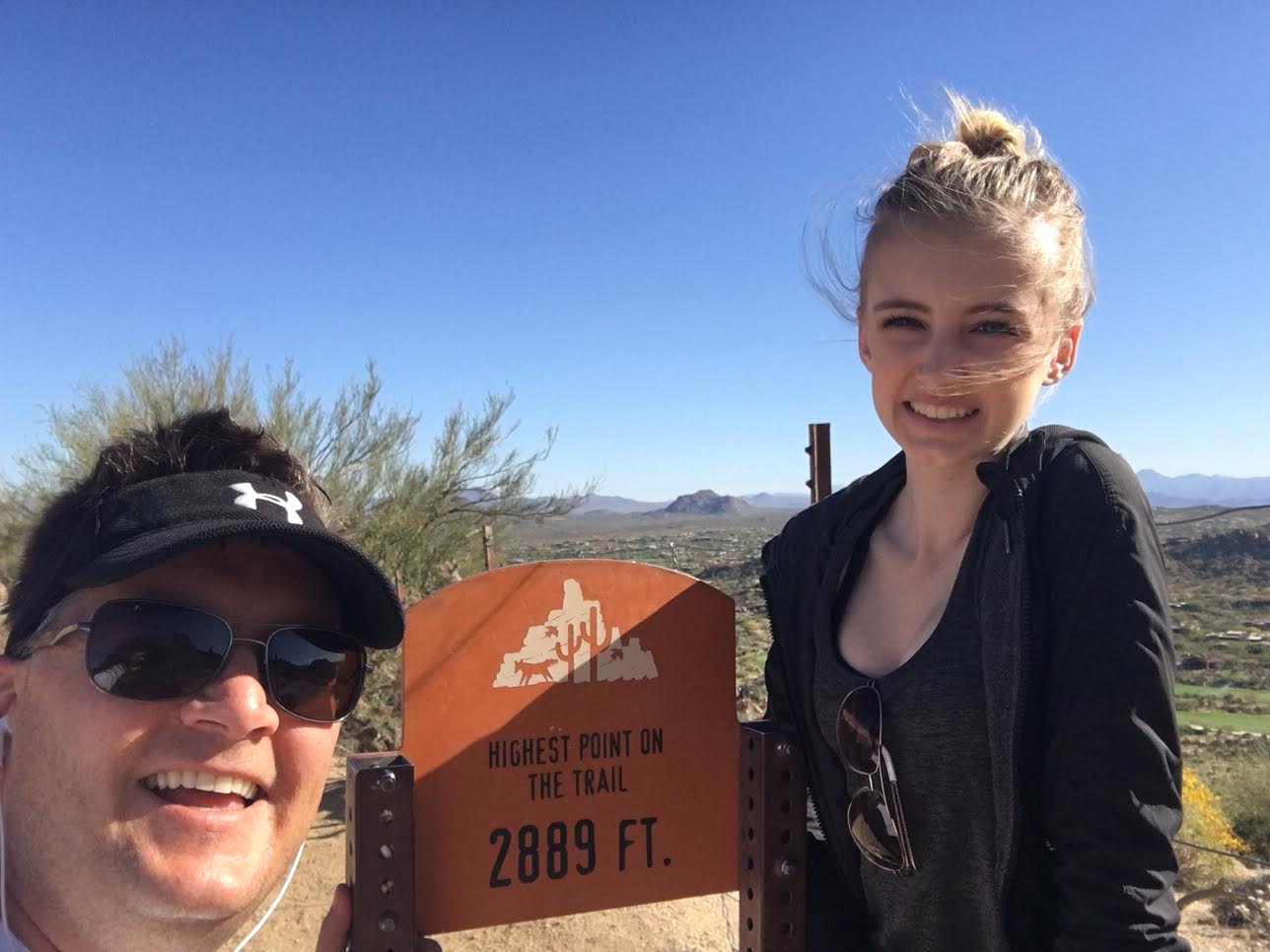 Mayor of Pinnacle Peak Jeff Sibbach with daughter at highest point